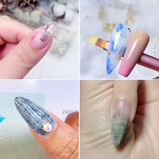 Cọ ombre đầu dẹt đầu tròn cán gỗ làm móng