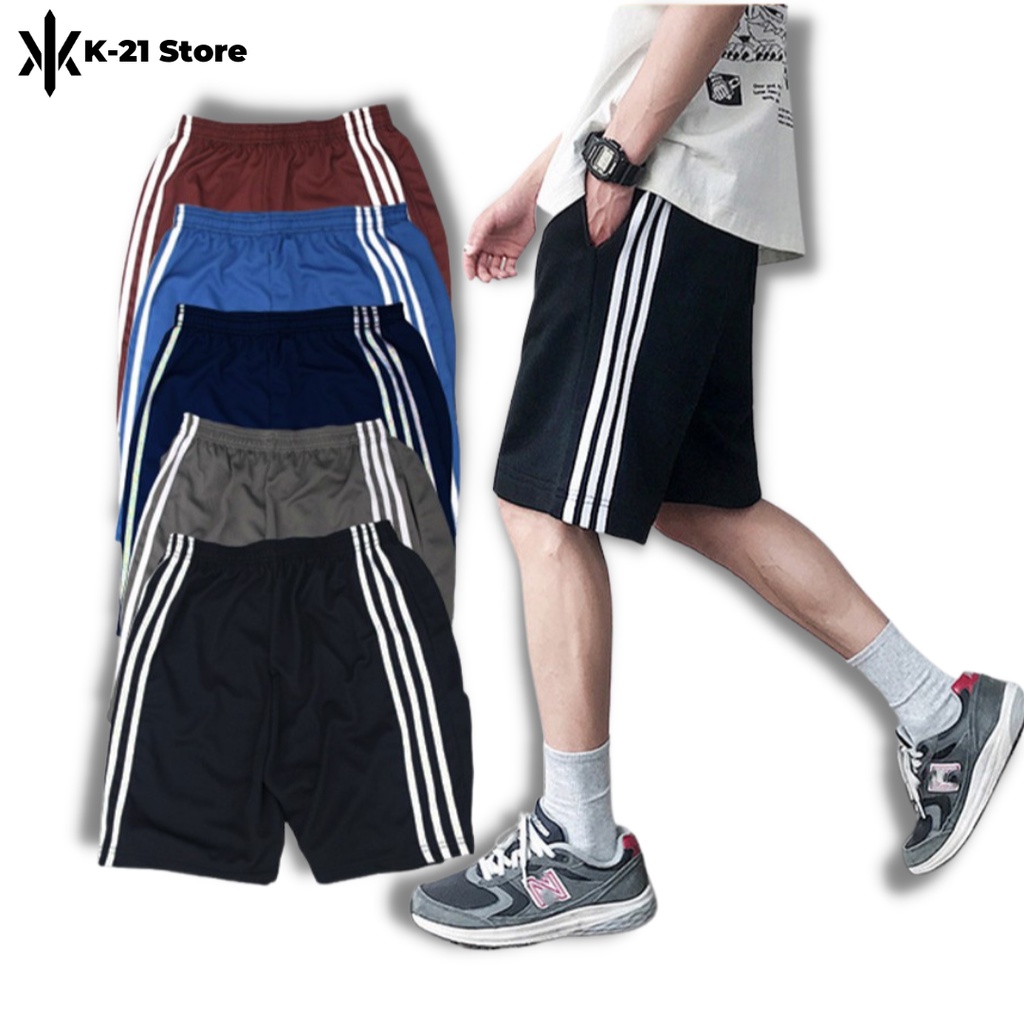 Quần đùi nam  - Quần short thun nam 3 sọc chất Vải Co Giản Mặc Thoáng Mát Dễ Chịu Nhiều Màu từ 40-80kg K-21
