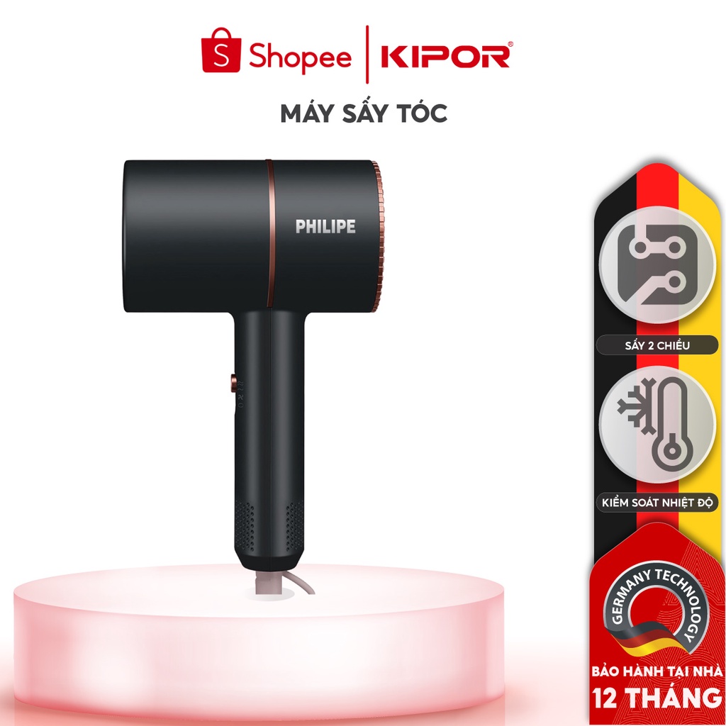Máy sấy tóc thế hệ mới PHILIPE - Sấy 2 chiều nóng - lạnh - Công suất lớn, tạo kiểu tóc chuyên nghiệp
