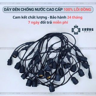 Dây đèn chống nước cao cấp 100% LÕI ĐỒNG trang trí ngoài trời các loại dài 10m/7.5m/5m - bảo hành 1 đổi 1 trong 2 năm