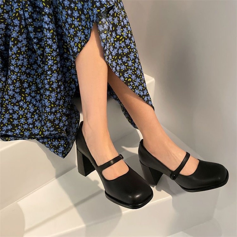 Giày cao gót Mary Jane công sở thanh lịch đế 7cm