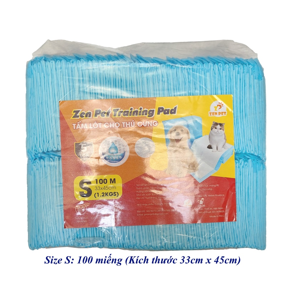 Tã lót chuồng cho Chó Mèo Zen Pet Training Pad 5 lớp Siêu thấm hút, khô thoáng, kháng khuẩn