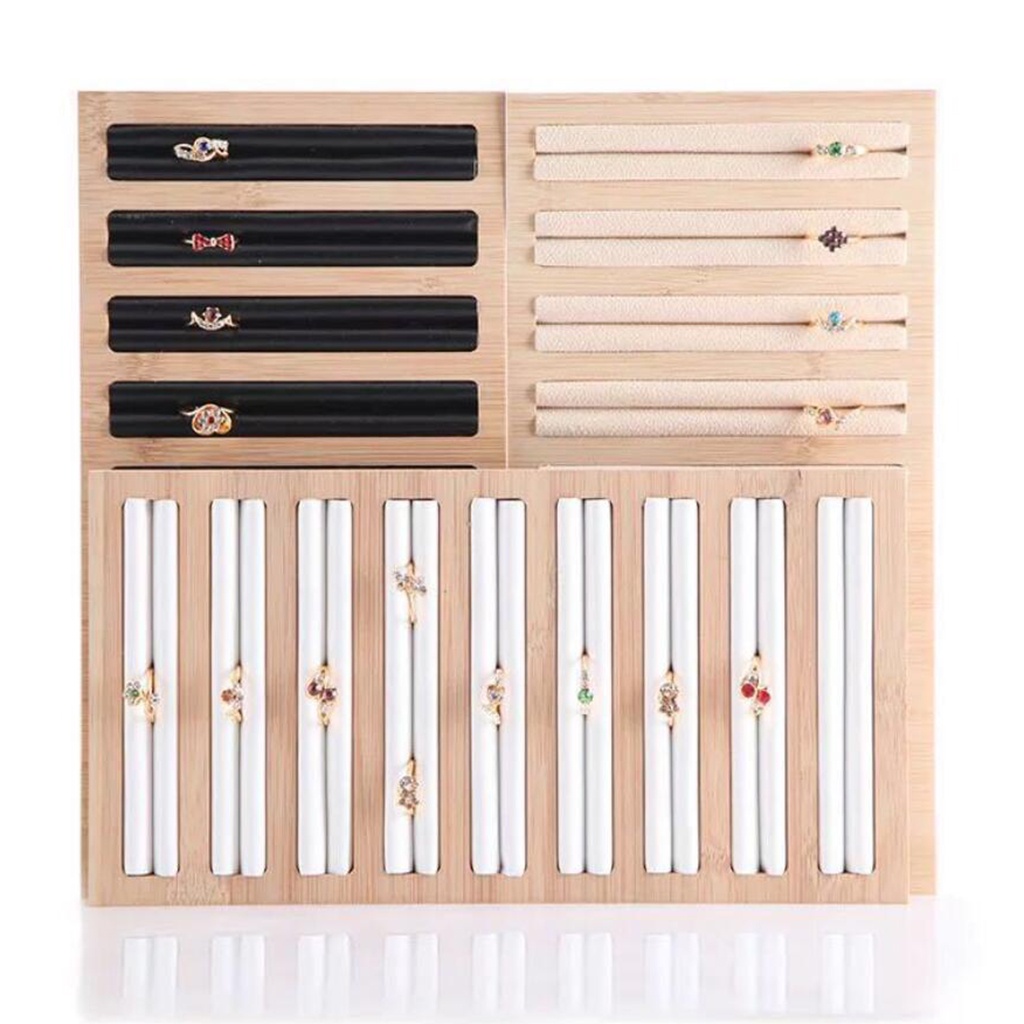 Tấm trưng bày trang sức Devoko bằng gỗ 9 hàng cho khuyên tai dạng hạt/ nhẫn/ vòng cổ/ vòng tay