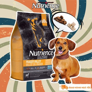 thức ăn cho chó lạp xưởng Nutrience Bao 500g & 2.27kg vị thịt gà tây cá hồi trái cây rau củ