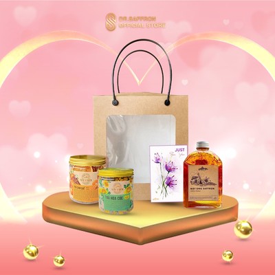 Quà trung thu thương hiệu saffron việt nam gồm Mật ong Saffron + Saffron 1gr + túi giấy