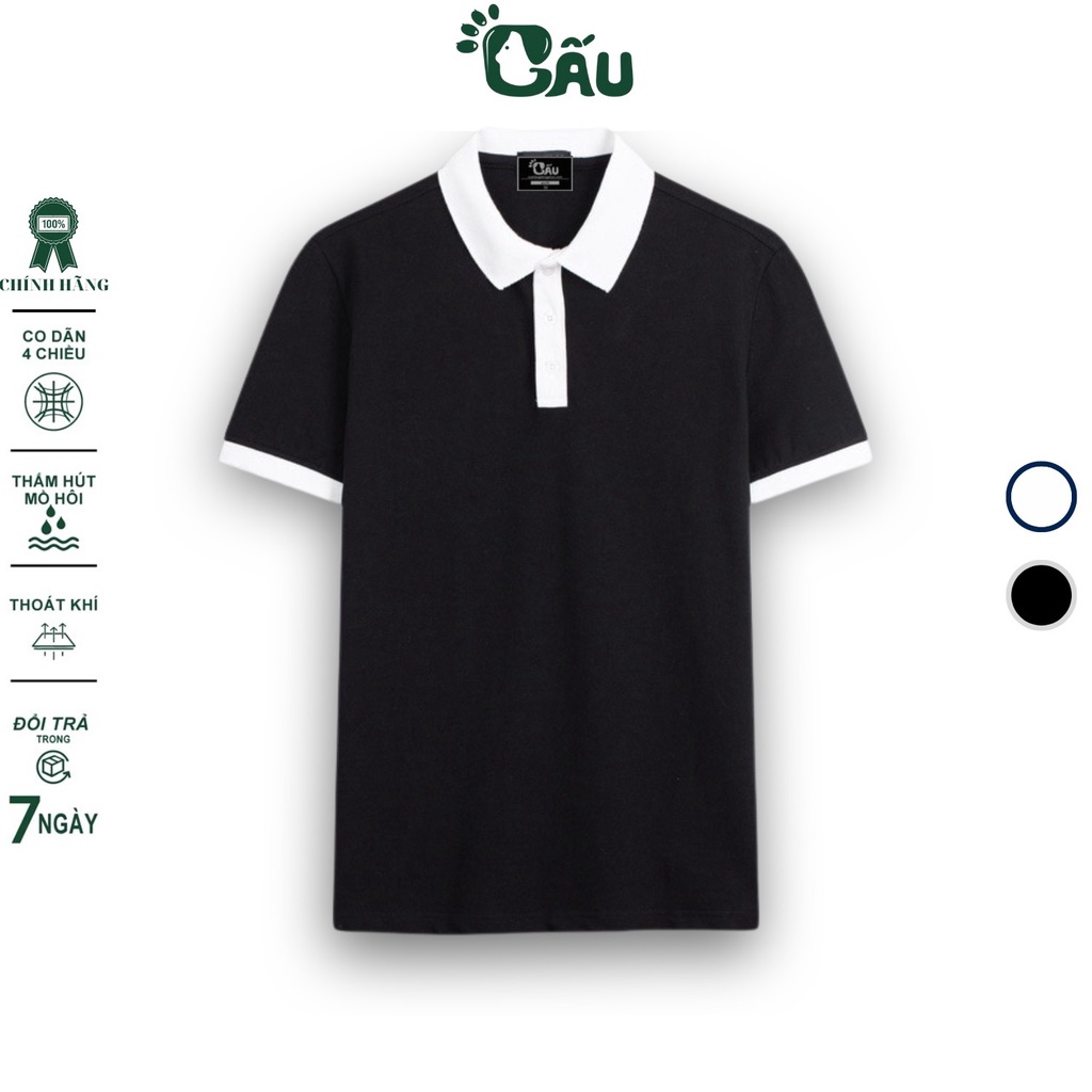 Áo thun Polo GẤU 194 Trơn Unisex vải cá sấu Poly co dãn 4 chiều dày dặn form gerular fit - PL Phối