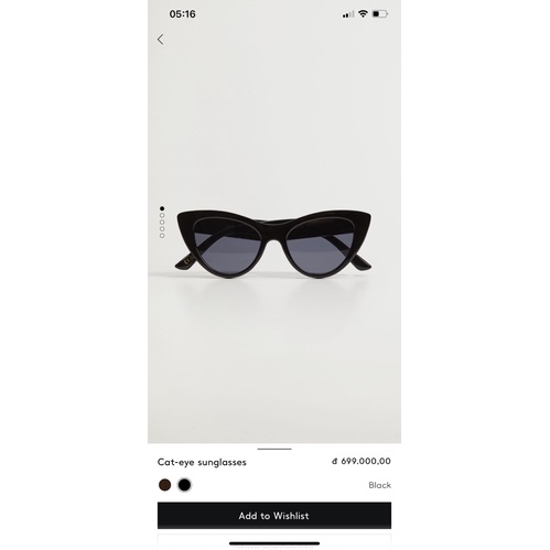 Kính râm thời trang nữ MANGO 17020142B chính hãng chống tia UV dáng mắt mèo sang trọng