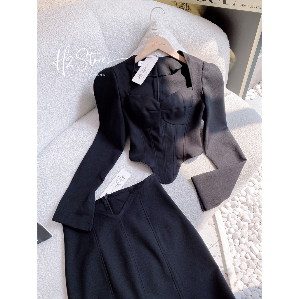 SÉT CATWALK ÁO TAY DÀI + CHÂN VÁY  -  QA03503