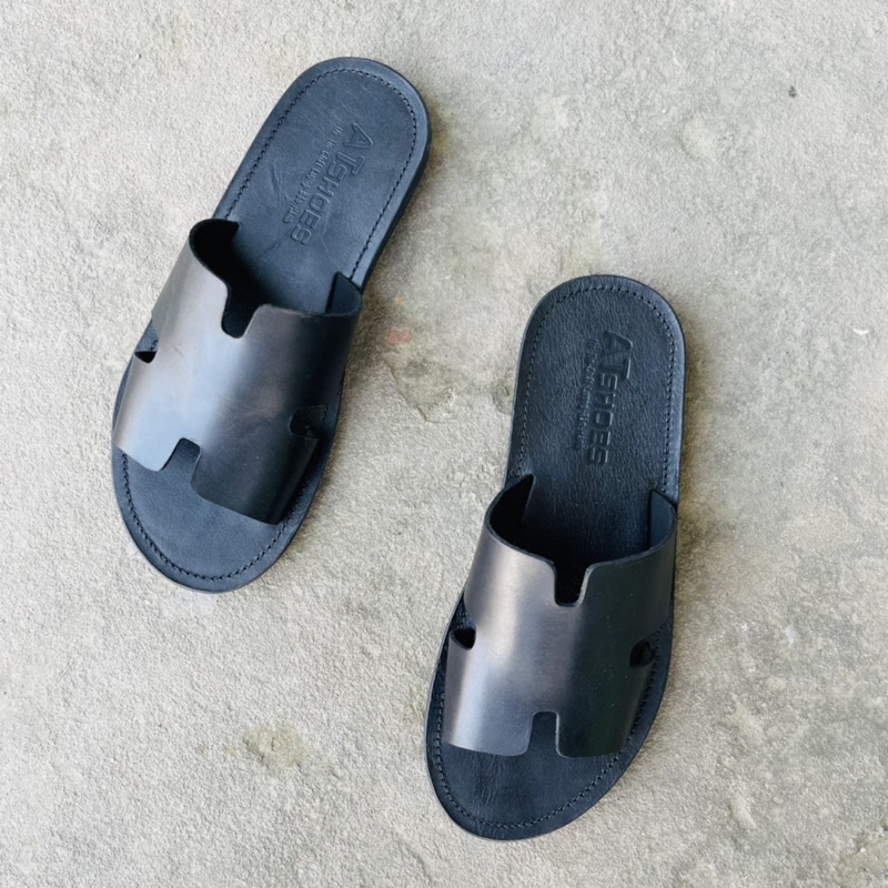 Dép Da Nam Cao Cấp Dép Nam Chữ H Da Bò Đế Caosu Cao Cấp HADA