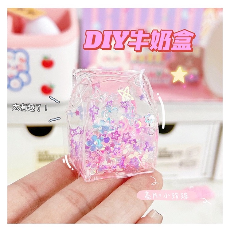 Bộ kit băng dính làm bong bóng hot Tiktok (1 cuộn keo, ống thổi, 1 gói hạt lấp lánh)