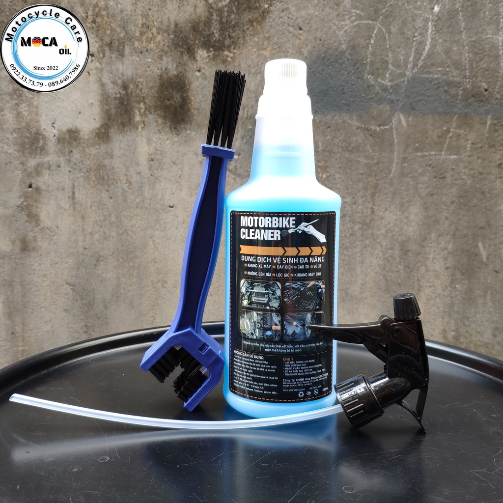 Dung dịch tẩy rửa ĐA NĂNG Motobike Cleaner lốc máy,nhông sên dĩa, dây điện sườn xe dành cho ôtô, xe máy tặng  bàn chải