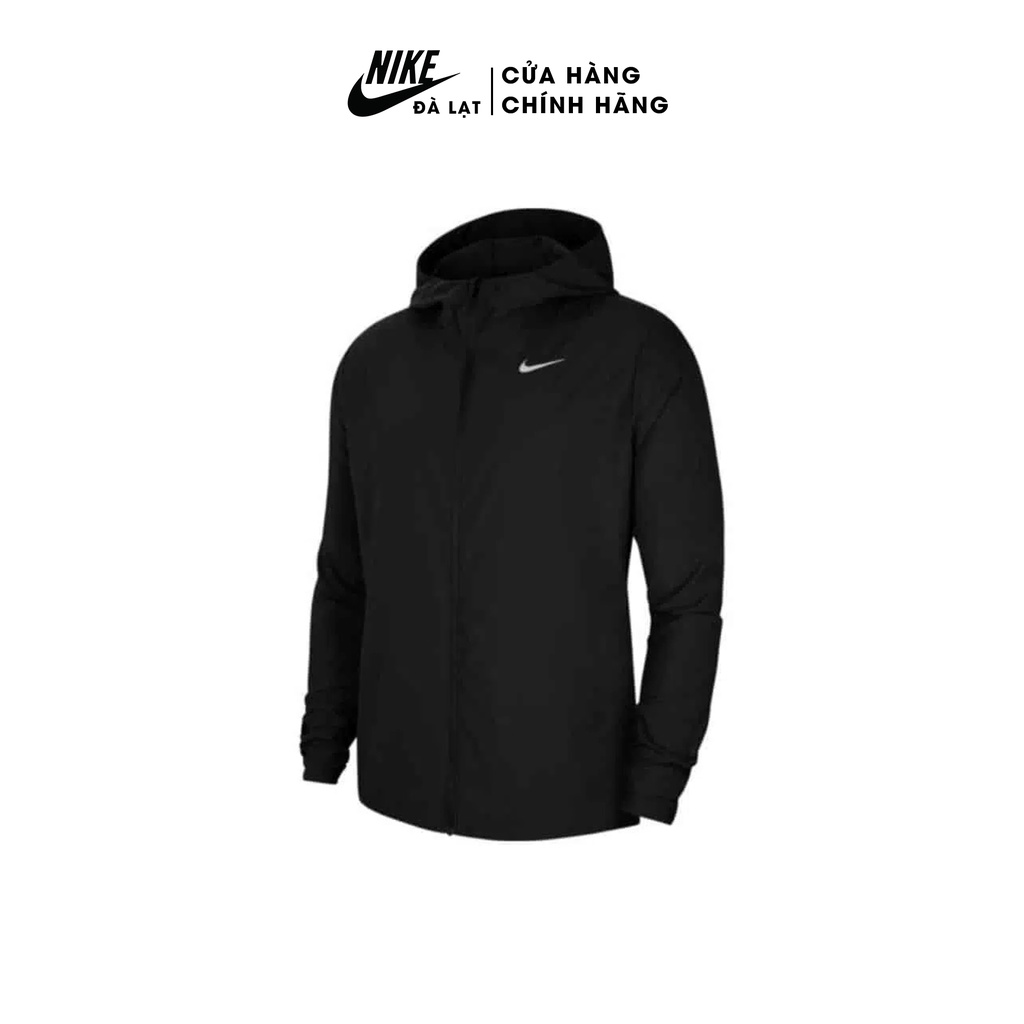 Áo khoác nỉ có mũ Nam Nike Run Stripe Jacket CU5354-010 Hoodie khóa kéo màu đen, phong cách thể thao, đường phố