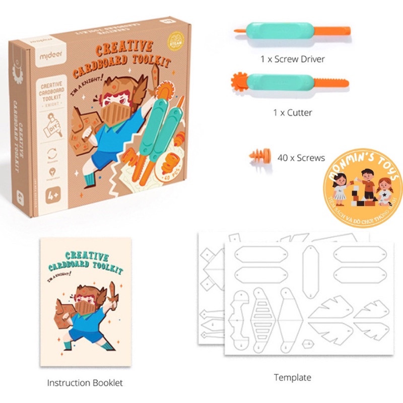 Bộ Đồ Chơi Dụng Cụ Làm Mô Hình Bằng Bìa Carton Mideer_Công Cụ Sáng Tạo Bìa Carton