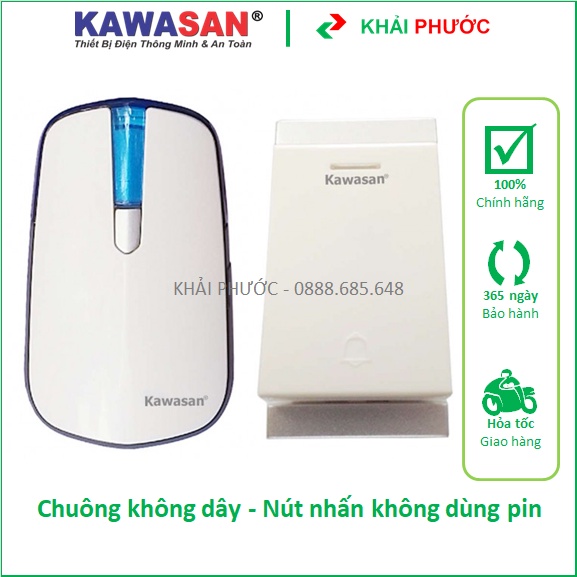 Chuông cửa không dây nút nhấn không dùng pin DB818 Kawasan - Khải Phước Electric
