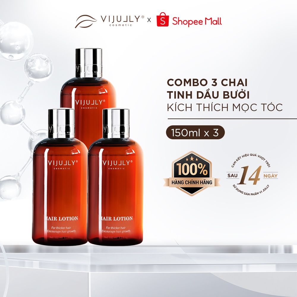 Combo 3 Chai Tinh Dầu Bưởi VIJULLY Kích Thích Mọc Tóc 150ml/Chai