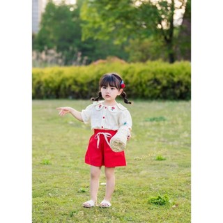Set áo kèm quần thô đũi bé gái