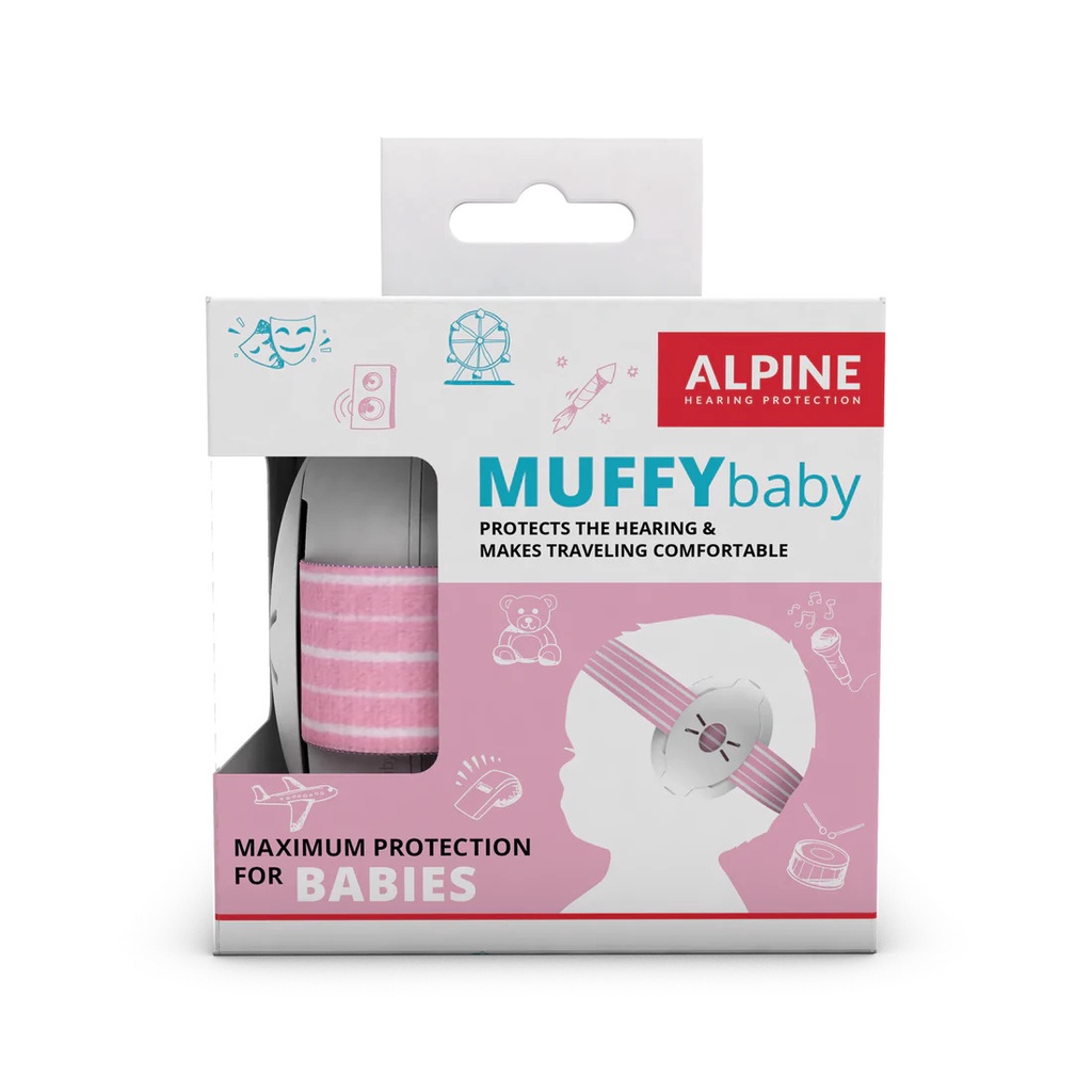 Chụp tai chống ồn dành cho trẻ em Alpine Muffy Baby (màu Trắng, Xanh, Hồng)