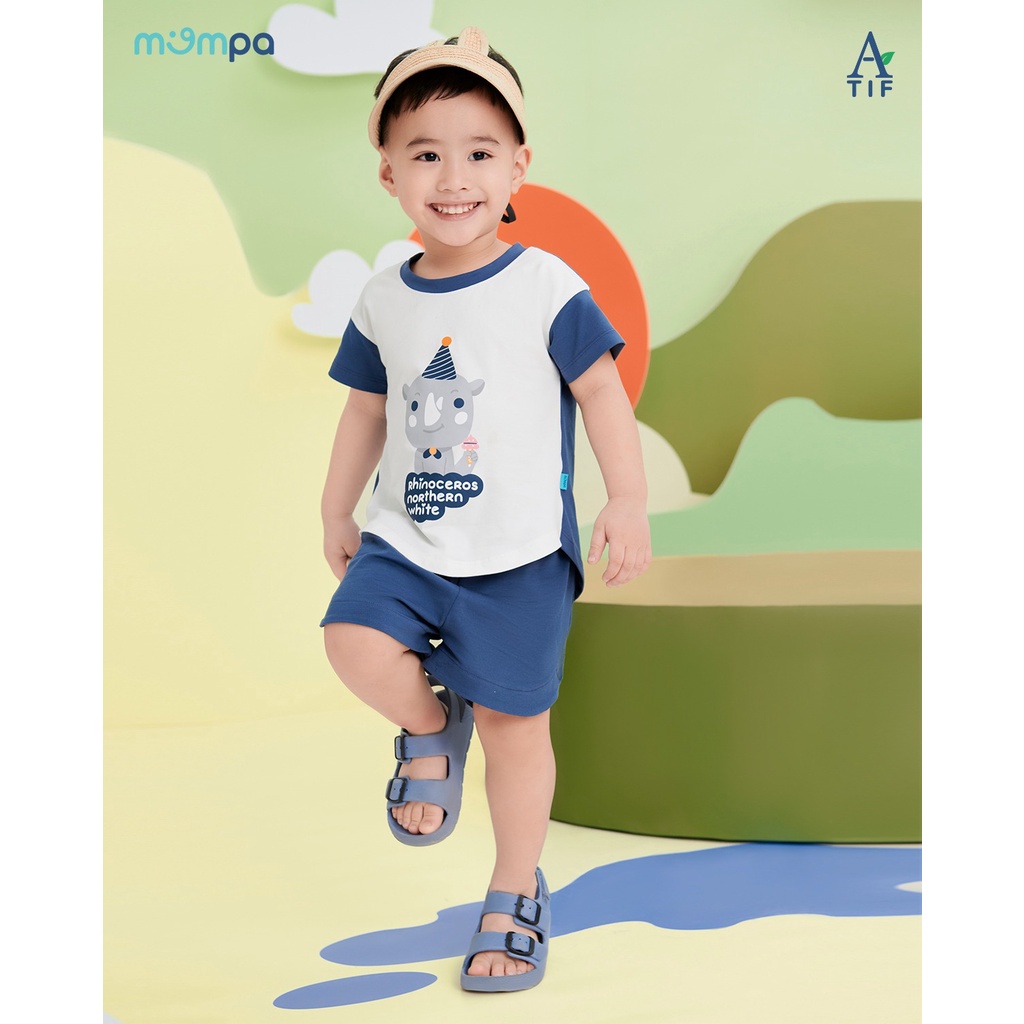 Bộ cộc tay cho bé Mompa từ 1 đến 5 tuổi vải cotton actif mới thoáng mát MP 619