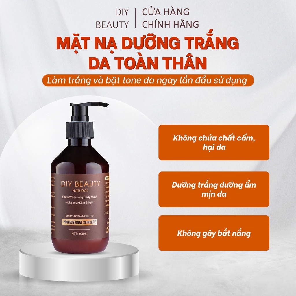 (Bản mới Plus) Mặt nạ mầm gạo kích trắng toàn thân DIY BEAUTY 300ml (da sáng ngay sau lần đầu sử dụng)