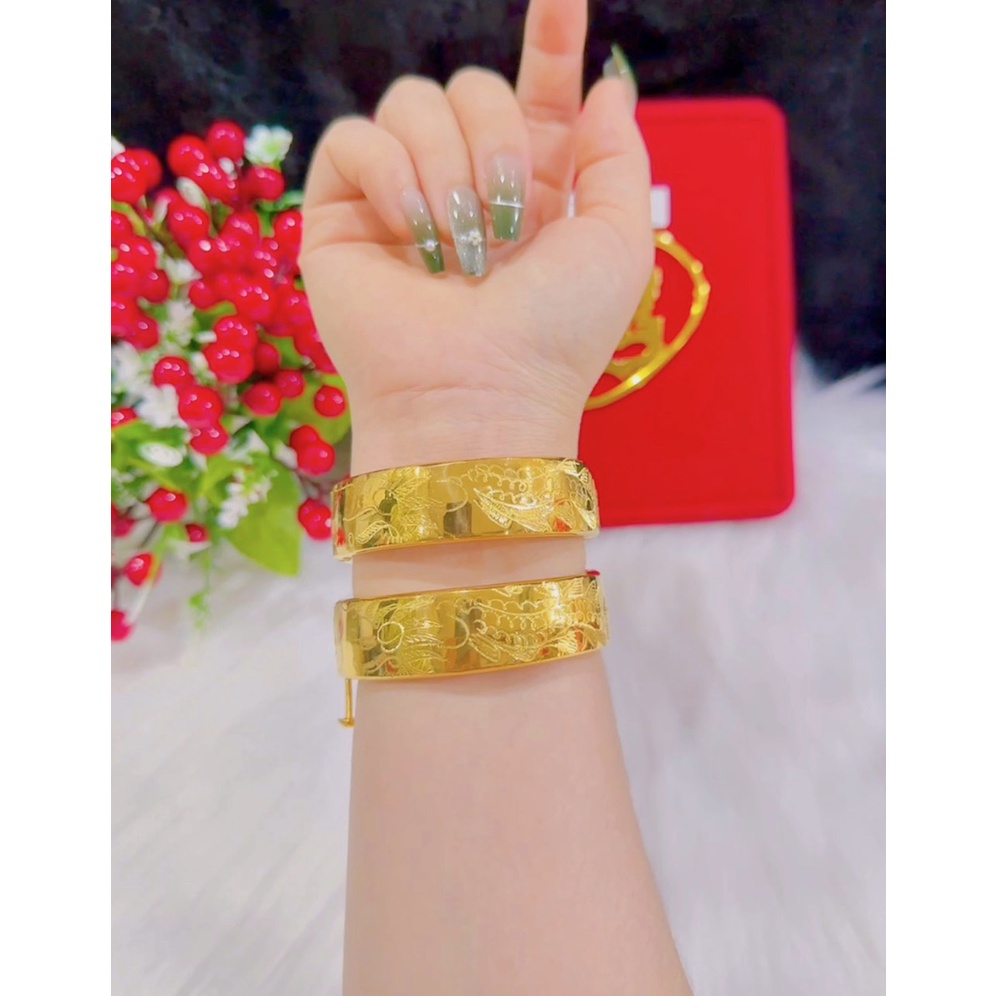 Vòng tay cưới bảng lớn b.ạc 925 mạ 24.k siêu đẹp (1 chiếc )