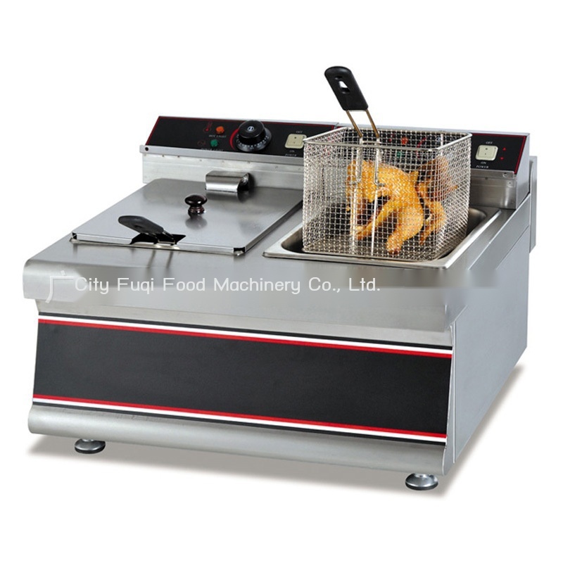 ▤Fuqi DF-685 Máy tính để bàn xi lanh đôi màn hình đôi nồi chiên thép không gỉ thương mại thiết bị nhà bếp dung tích 8L n