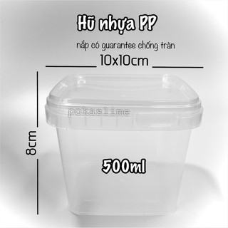 Hũ nhựa PP 500ml - nắp chống tràn (combo 5 hũ)