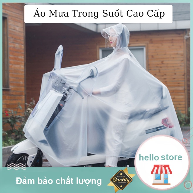 Áo mưa đơn và đôi trong suốt thời trang chất lượng cao dành cho người lớn đi xe máy áo mưa