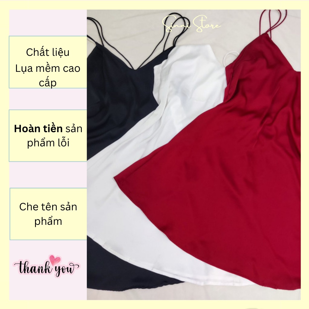 [CHE TÊN] Đầm Ngủ Nữ 2 Dây Sexy Quyến Rũ Mặc Nhà Lụa Satin Cao Cấp, Váy Ngủ Mỏng Manh Gợi Cảm - S03 | BigBuy360 - bigbuy360.vn