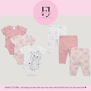 Bộ quần áo trẻ em chính hãng Matalan, bộ bé gái Bộ quần áo body mèo, hàng hiệu cho bé