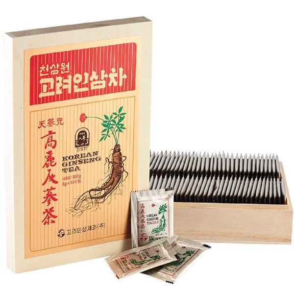 [Hộp Gỗ 100 Gói] TRÀ HỒNG SÂM HÀN QUỐC KOREA RED GINSENG TEA - HỘP GỖ