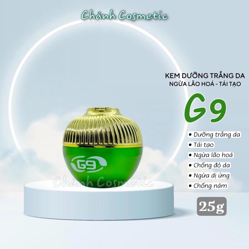 Kem Dưỡng Da Cao Cấp G9 Dưỡng Trắng Tái Tạo, Ngừa Lão Hoá, Chống Đỏ Da, Ngừa Dị Ứng, Chống Nám 25g
