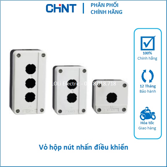 VỎ HỘP 1 2 3 NÚT BẤM NHẤN ĐIỀU KHIỂN LỖ KHOÉT PHI 22 NP2-B03 NP2-B02 NP2-B01 CHINT - LOLi ELECTRIC