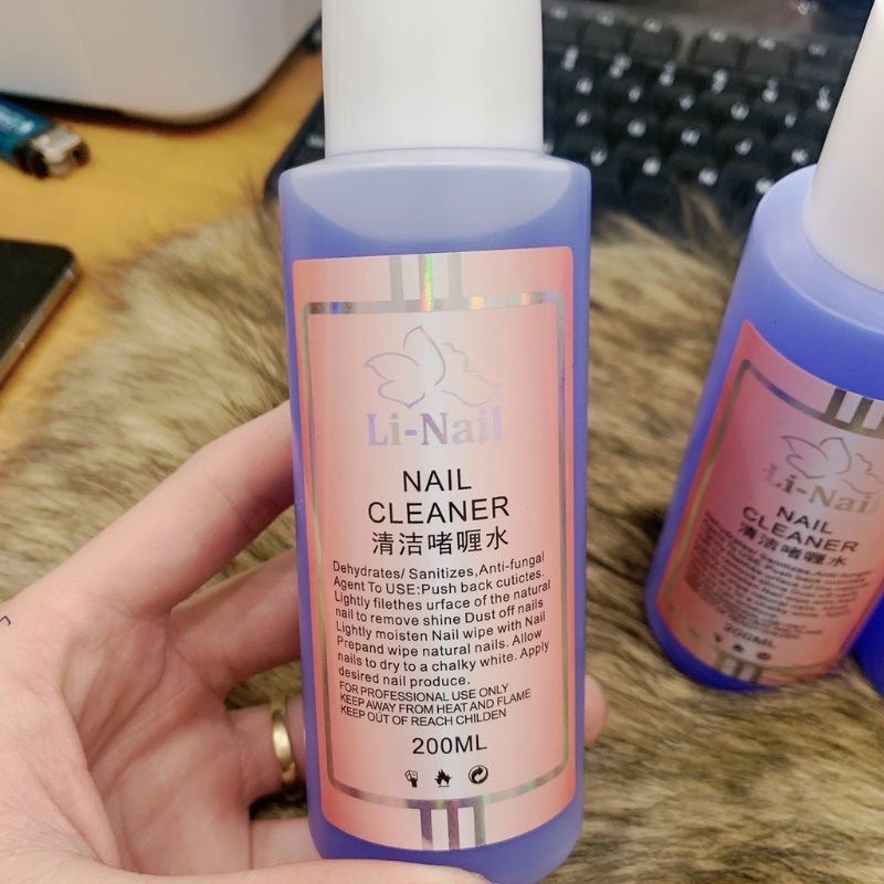 Nước lau gel linail chai 200ml, nước rửa móng nước lau gel