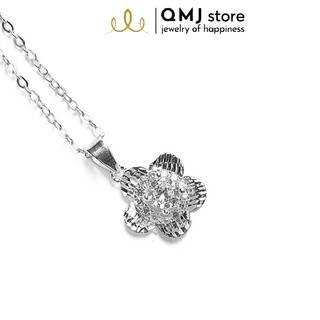 Dây chuyền bạc QMJ Hoa mai 5 cánh nạm đá 3 tầng sáng bóng lấp lánh - Q030