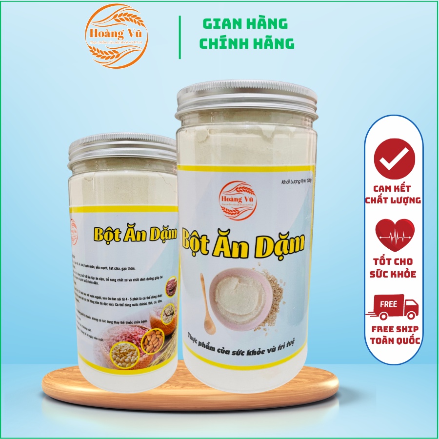 Bột ăn dặm cho bé ngũ cốc Hoàng Vũ ,bột gạo ăn dặm truyền thống bổ sung dinh dưỡng tăng sức đề kháng cho trẻ 500gr
