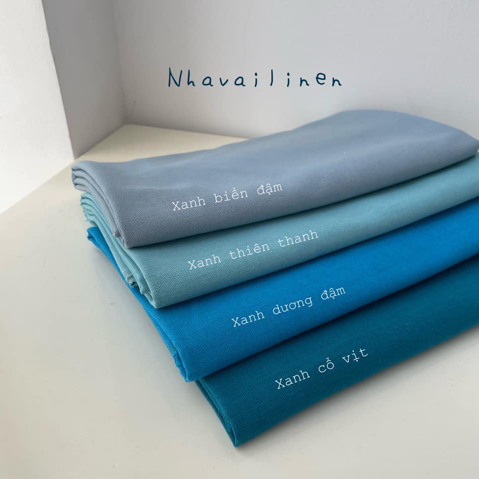 Vải Bột Trơn Nhà Vải Linen Tone Xanh - Ren Nhà Vải Linen Mềm Mại Độ Dày Vừa Đủ Chất Liệu An Toàn Cho Da