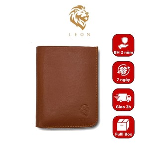 Ví da nam cao cấp LEON Bóp da bò Nappa dáng đứng phong cách châu âu siêu mềm mại mã VLDD14