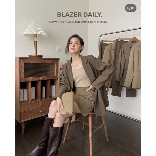 390 ÁO BLAZER 2 CÚC NGANG DÀI TAY