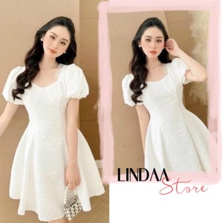 ĐẦM DỰ TIỆC GẤM HOA NỔI CỔ VIỀN REN RINHYO H.DRESS