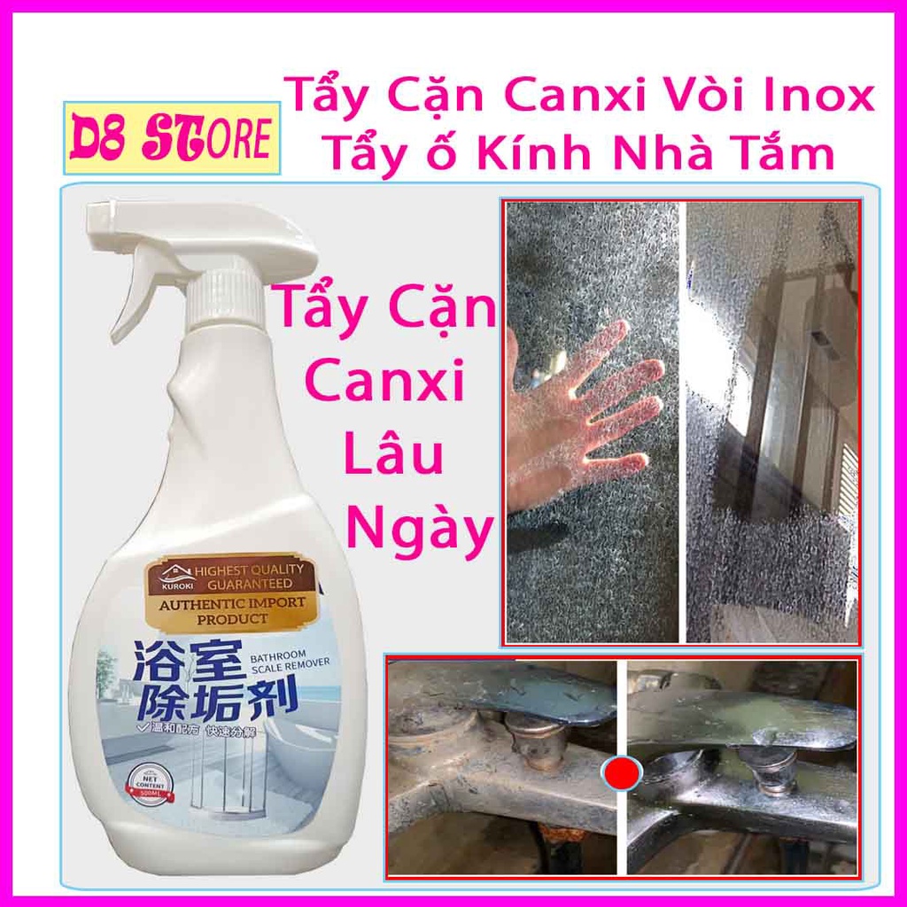 Vệ Sinh Kính Nhà Tắm - Dung Dịch Làm Sạch Vòi Rửa Inox, Sen - Tẩy Cặn Canxi Vách Kính, Bể Cá - Tẩy Trắng Bồn Rửa D8STORE