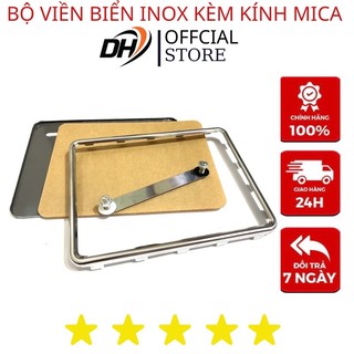 Bộ khung viền biển inox kèm kính mica gắn mọi loại biển số