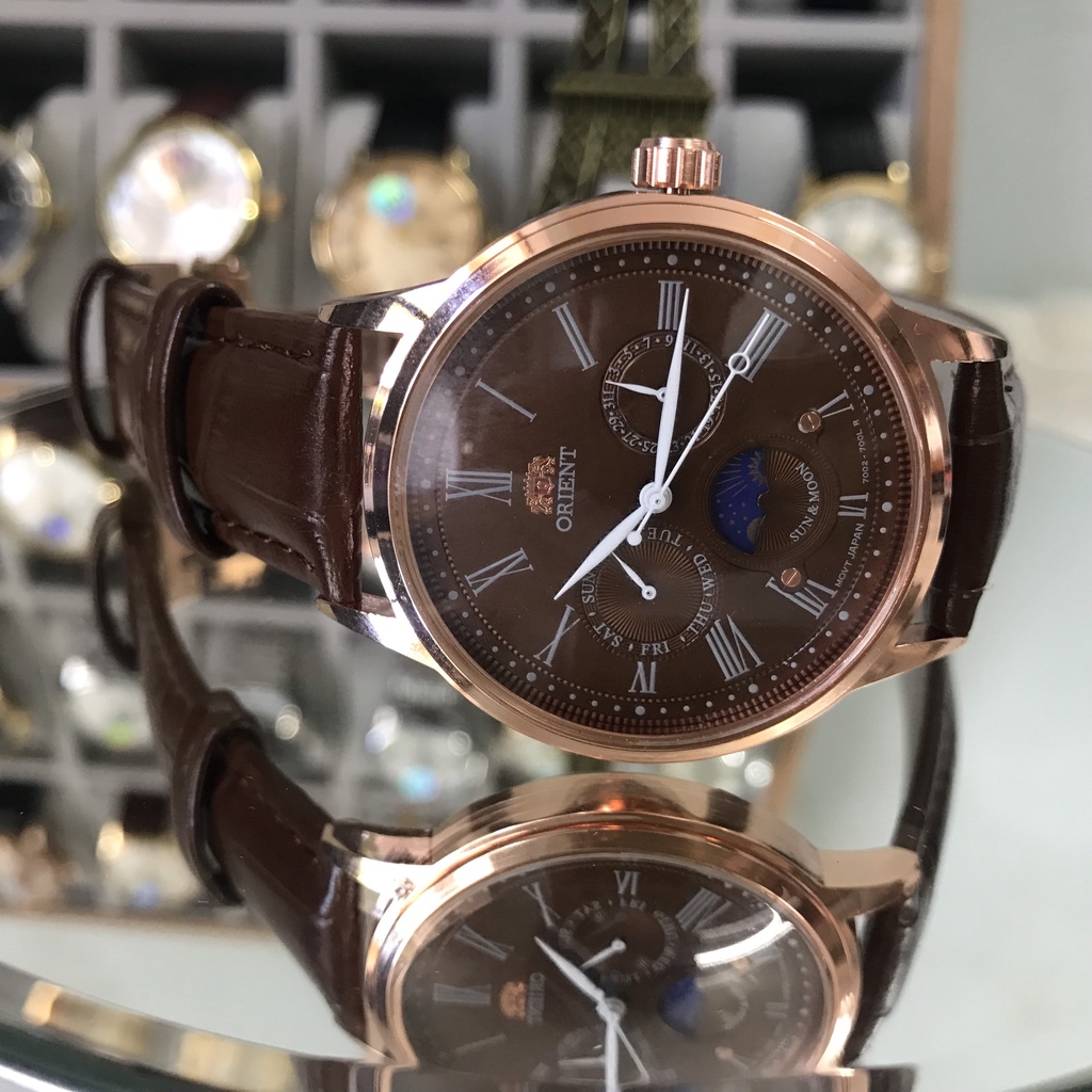 Đồng hồ nam Orient SP0003B02B chạy full 6 kim, dây da cao cấp , full box, bảo hành 3 năm, kính sapphire, chống nước