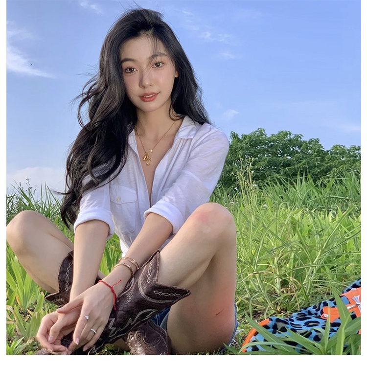 Áo sơ mi kiểu WEIRD PUSS tay dài cổ bẻ thời trang quyến rũ xinh xắn dành cho nữ