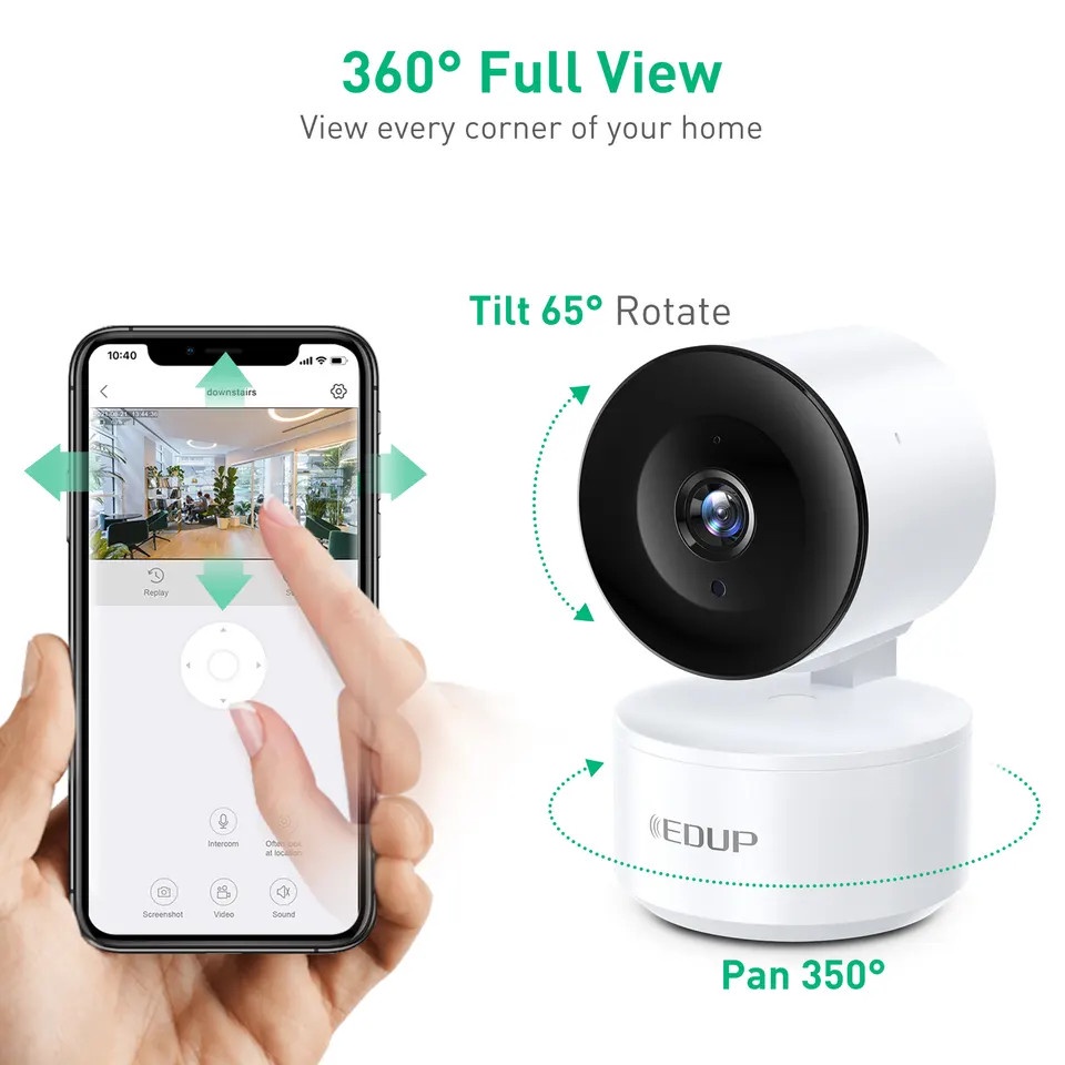 Camera Wifi thông minh EDUP Model Number : EH-1080P15. Đàm thoại 2 chiều, Cảnh báo khi có người lạ đột nhập