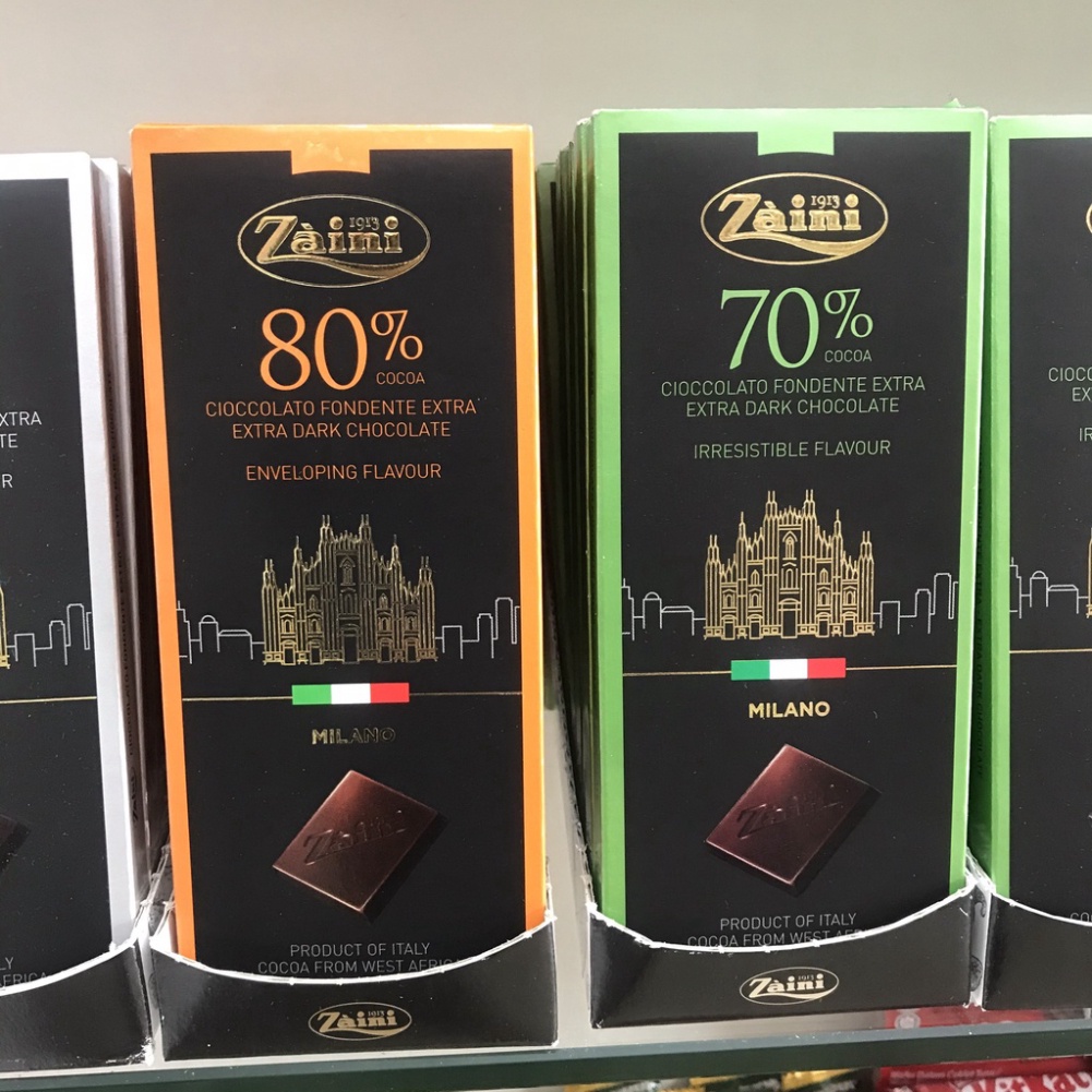 Socola Zaini đậm vị cacao Cioccolato Fondente Extra 75g