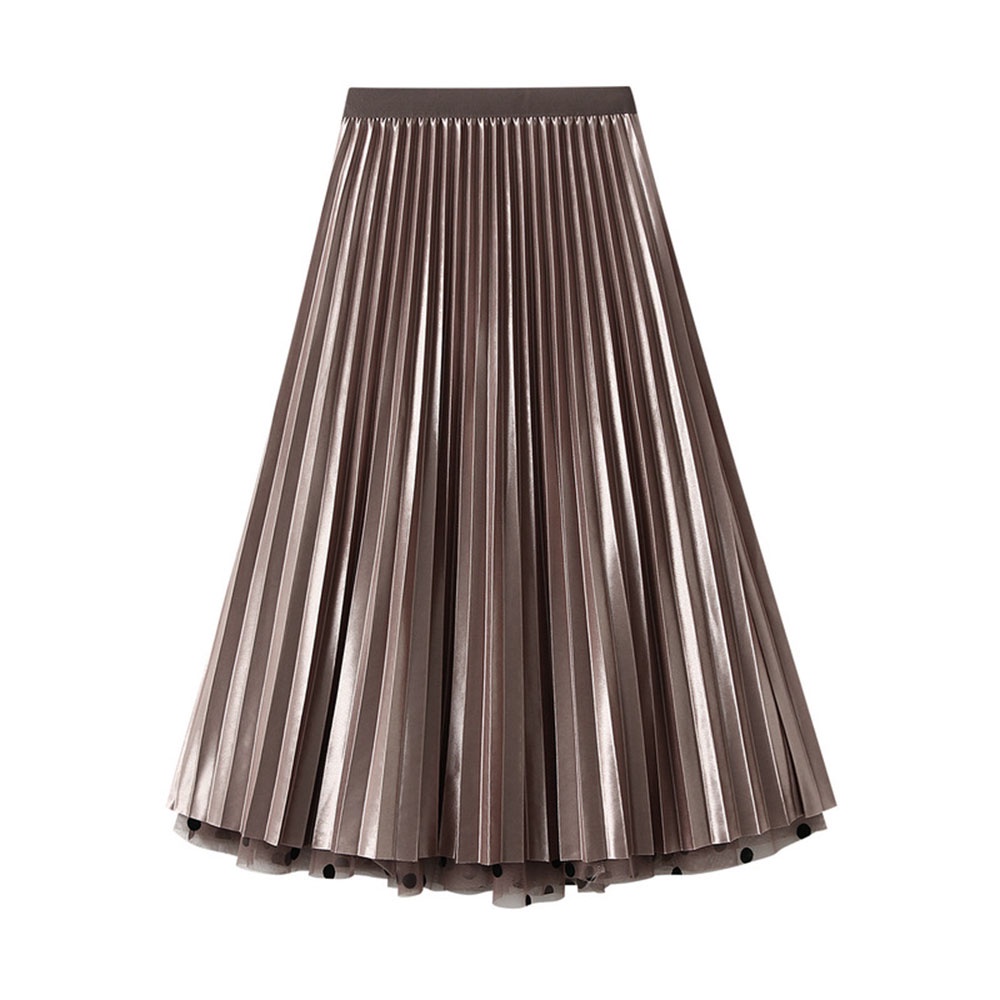 Váy Chấm Bi Thời Trang Nữ Tính Chân Váy Chữ A Lưng Cao Thời Trang Cho Nữ Váy Xòe Xếp Ly Có Thể Đảo Ngược