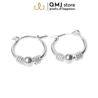 Bông tai cho bé QMJ vòng tròn mix bi siêu đẹp!!! bạc 925 cao cấp [Chuẩn Bạc]