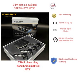Cảm biến áp suất lốp CHÍNH HÃNG STEEL MATE  MT11 van trong năng lượng mặt trời