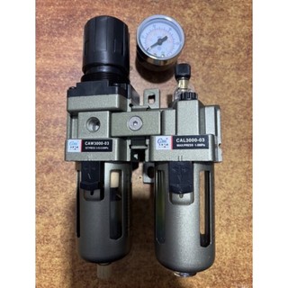 Bộ lọc đôi khí nén và điều chỉnh áp suất khí nén, lọc tách nước cal 3000-03 cim kèm đồng hồ đo áp suất