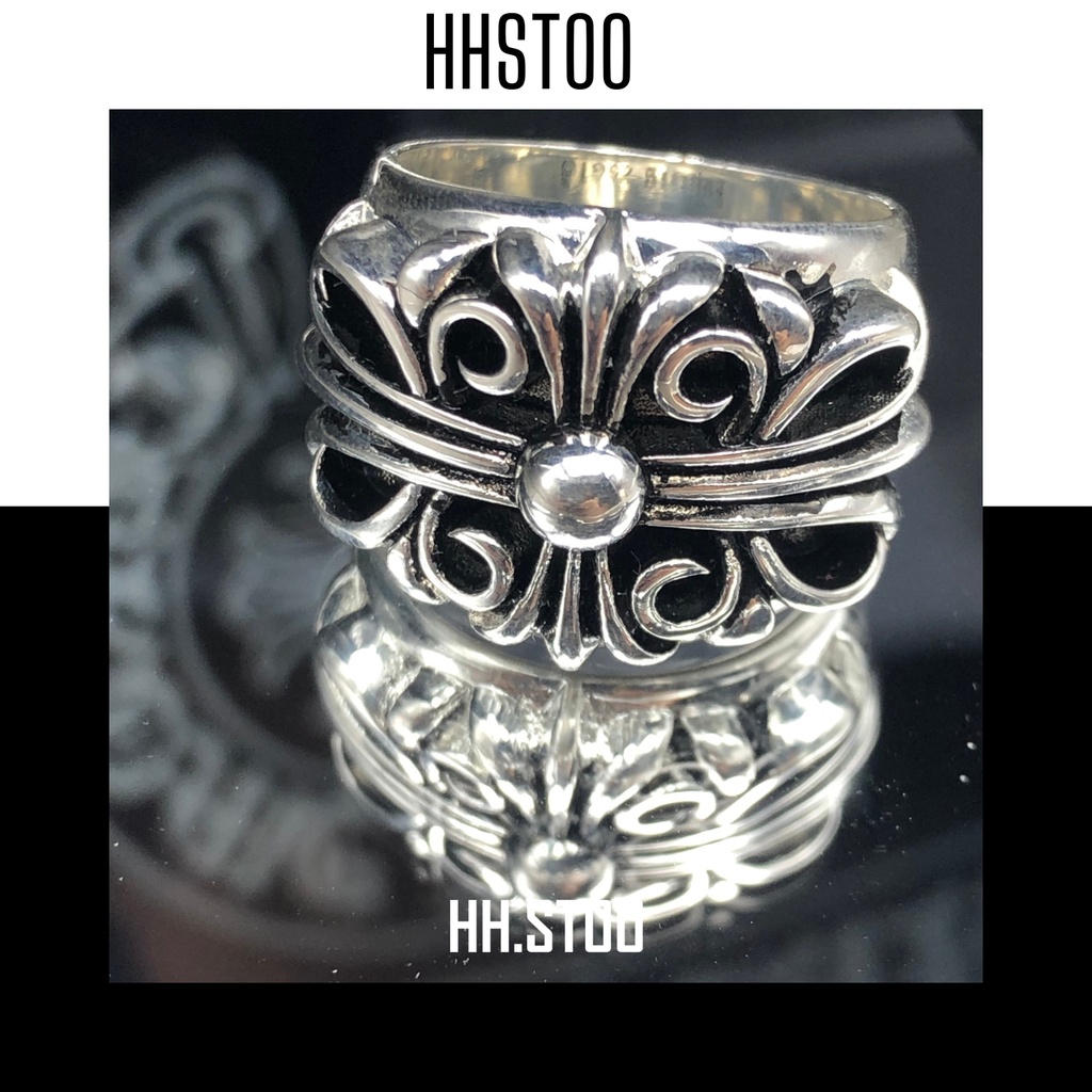 Nhẫn Bạc, Nhẫn Chrome heart, Nhẫn đôi, trang sức chrome hearts , phụ kiện thời trang cao cấp HHST00 Mã N007